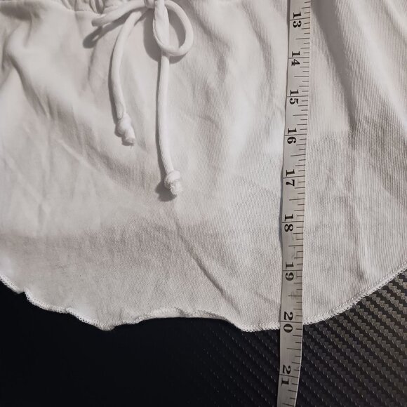 NEW Chaser Suplice‎ Ruffle Tie Waist Scoop Hem Tank Top White Cotton Blouse XS - Picture 9 of 9